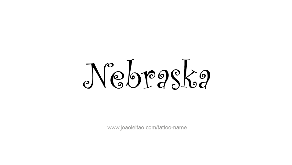 Tattoo Design USA State Name Nebraska