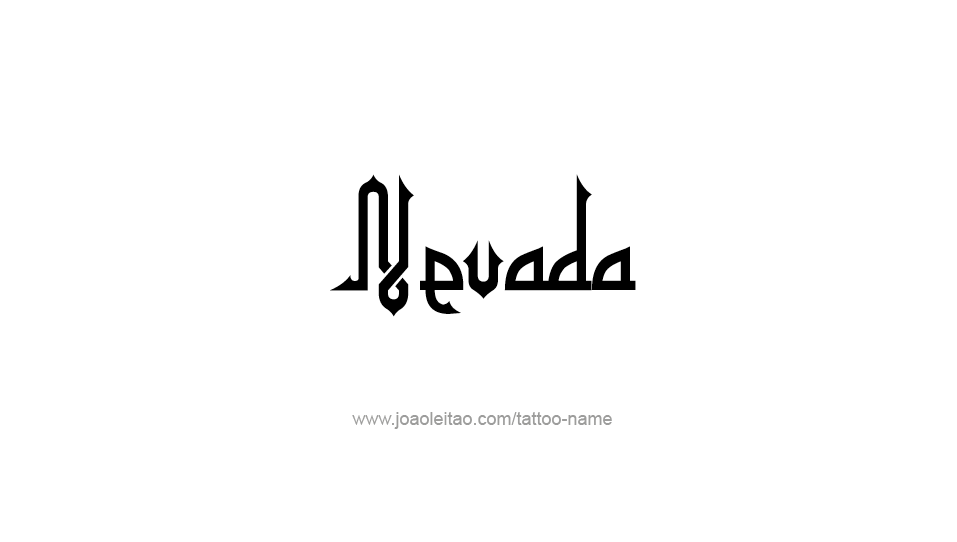 Tattoo Design USA State Name Nevada