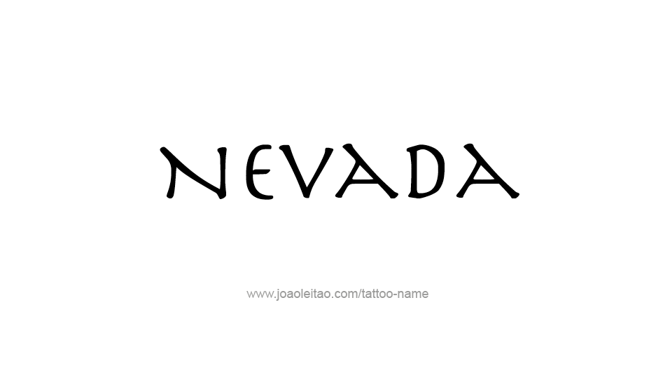 Tattoo Design USA State Name Nevada