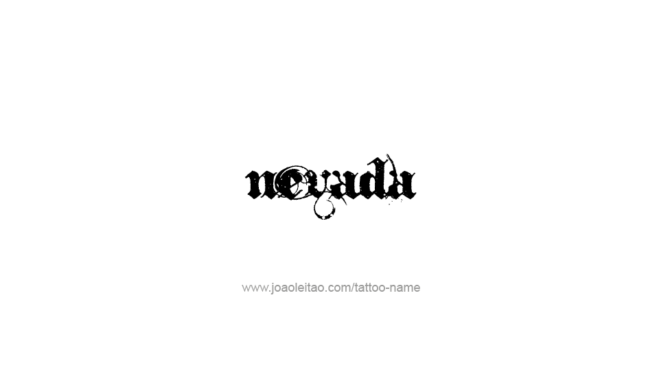 Tattoo Design USA State Name Nevada