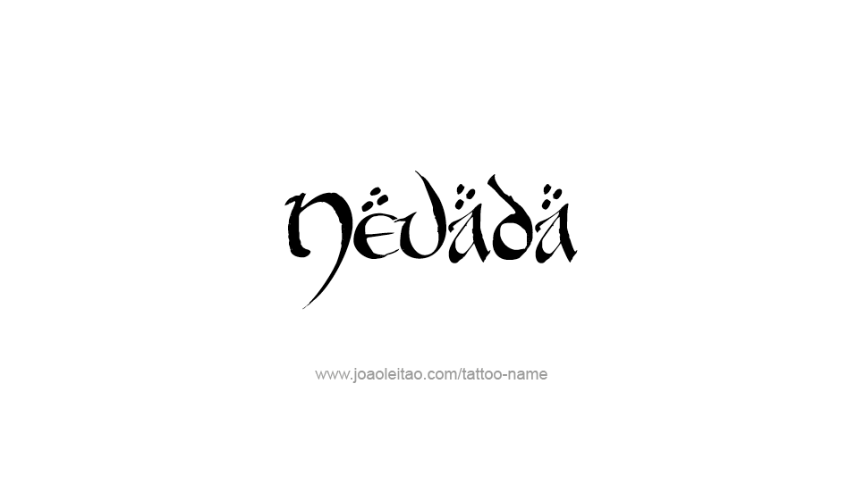 Tattoo Design USA State Name Nevada