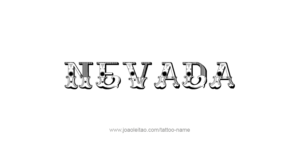 Tattoo Design USA State Name Nevada