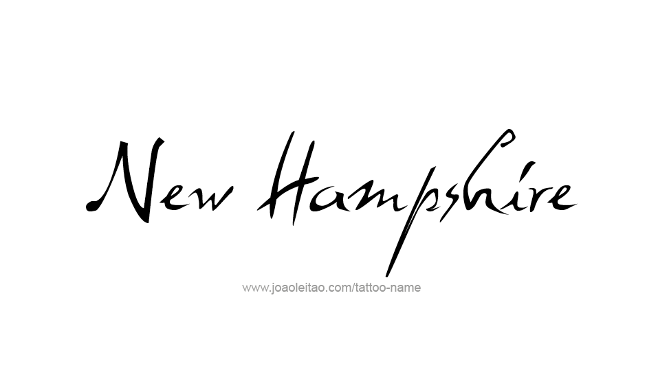 Tattoo Design USA State Name New Hampshire