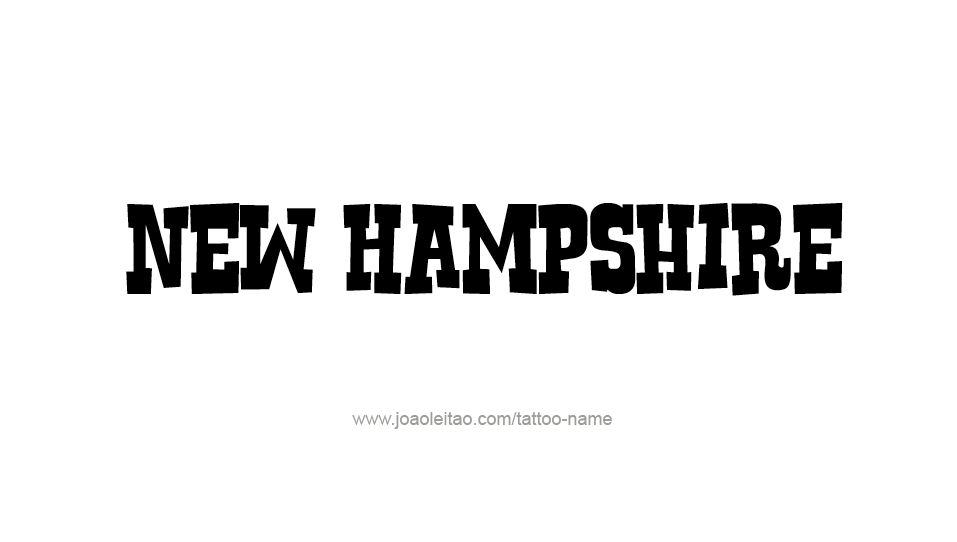 Tattoo Design USA State Name New Hampshire