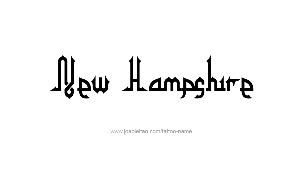 Tattoo Design USA State Name New Hampshire