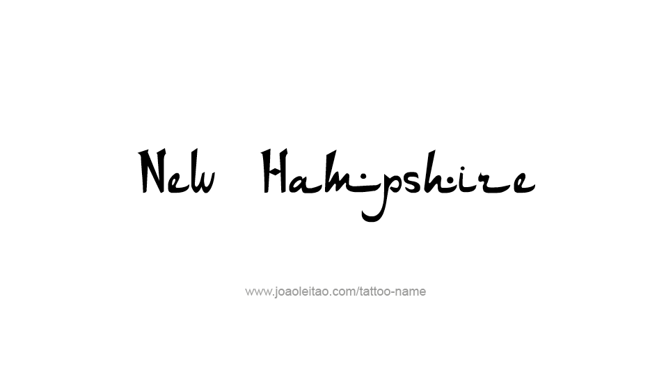 Tattoo Design USA State Name New Hampshire