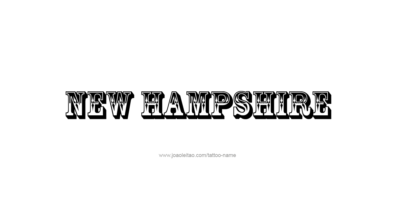 Tattoo Design USA State Name New Hampshire