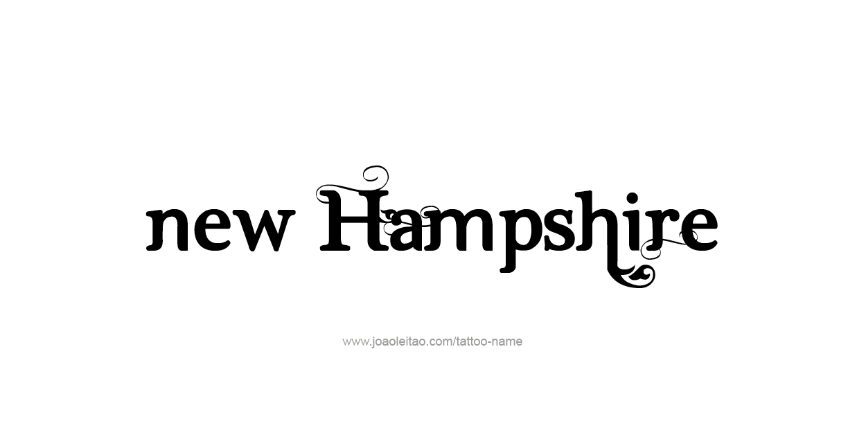 Tattoo Design USA State Name New Hampshire