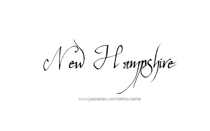 Tattoo Design USA State Name New Hampshire