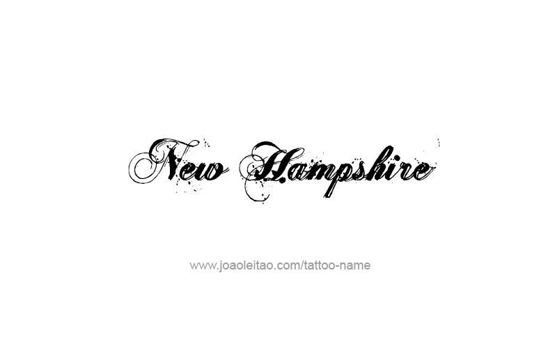 Tattoo Design USA State Name New Hampshire