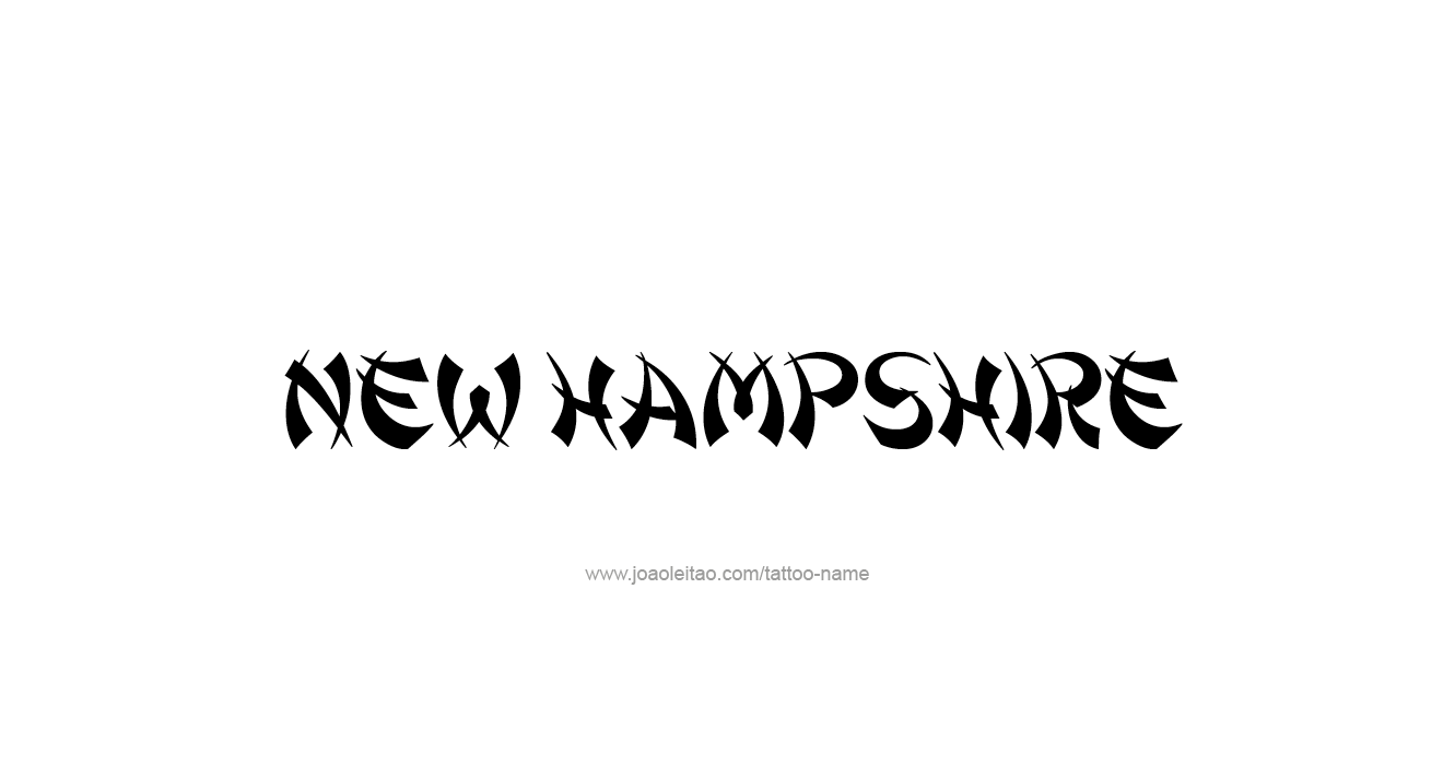 Tattoo Design USA State Name New Hampshire