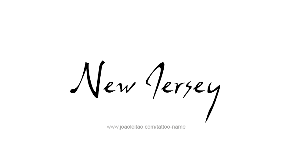 Tattoo Design USA State Name New Jersey