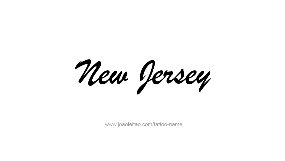 Tattoo Design USA State Name New Jersey