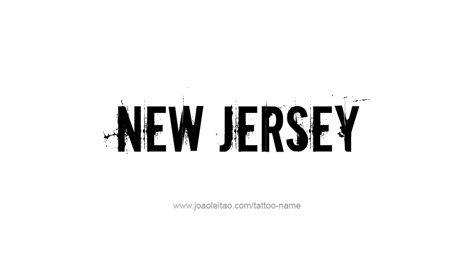 Tattoo Design USA State Name New Jersey