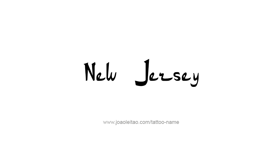 Tattoo Design USA State Name New Jersey