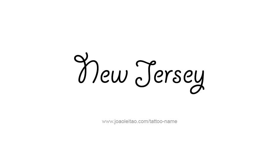 Tattoo Design USA State Name New Jersey
