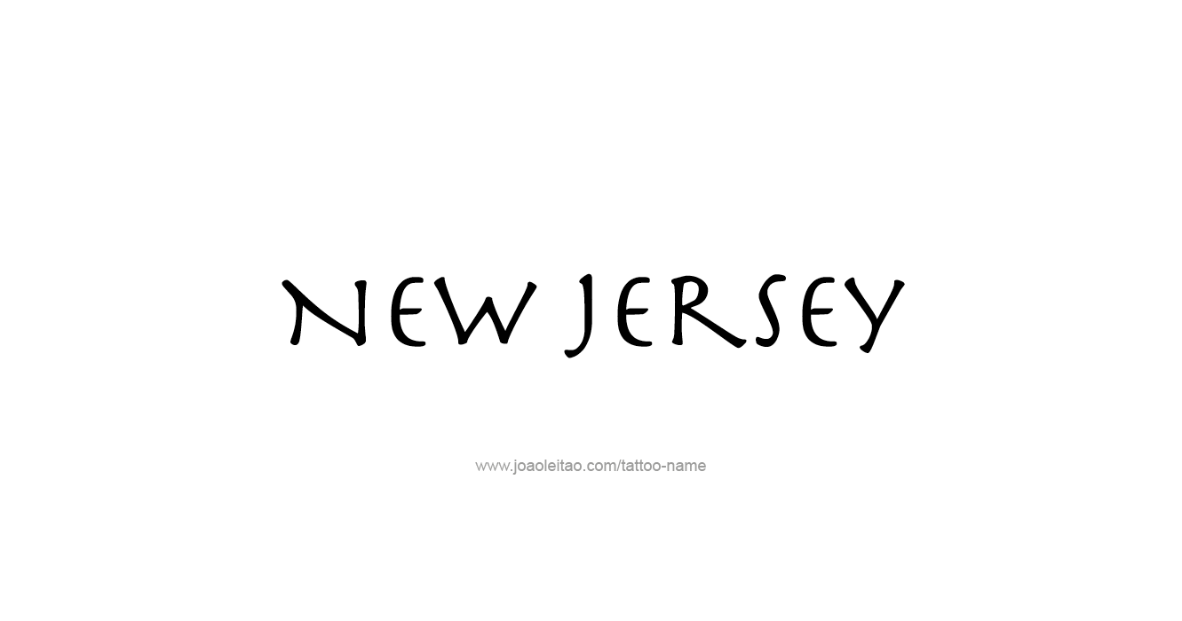 Tattoo Design USA State Name New Jersey