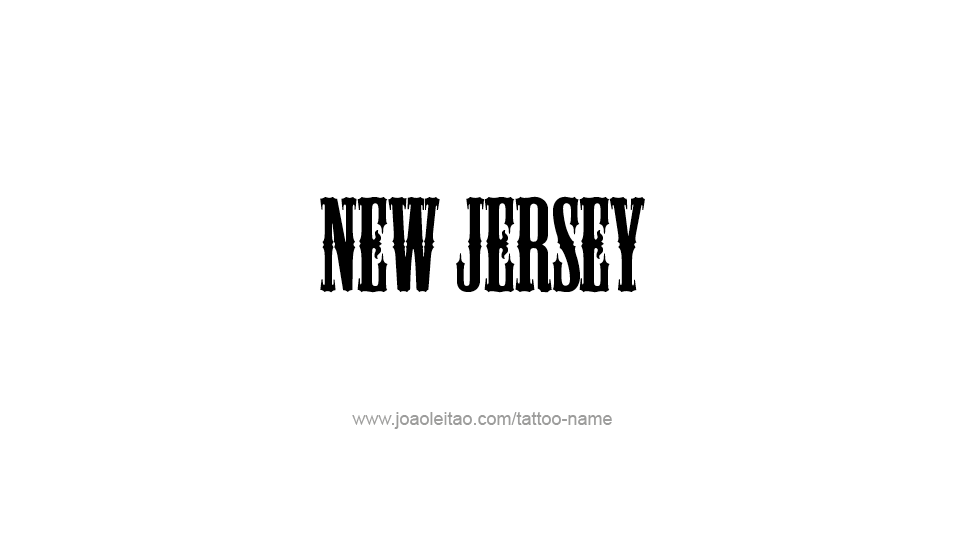 Tattoo Design USA State Name New Jersey