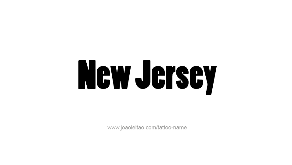 Tattoo Design USA State Name New Jersey