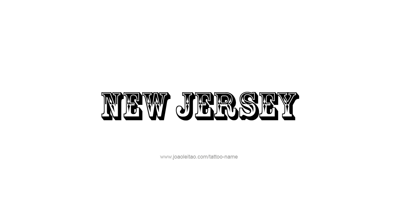 Tattoo Design USA State Name New Jersey