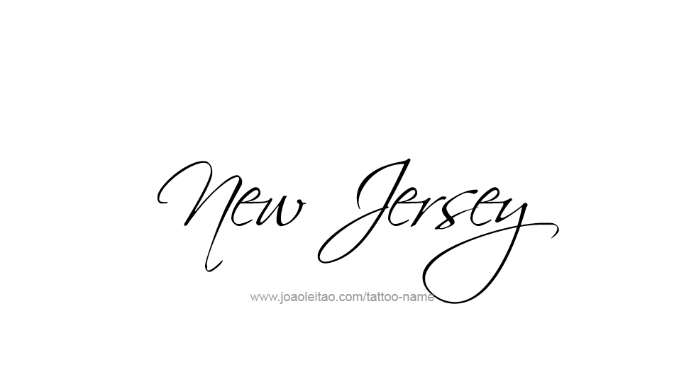 Tattoo Design USA State Name New Jersey