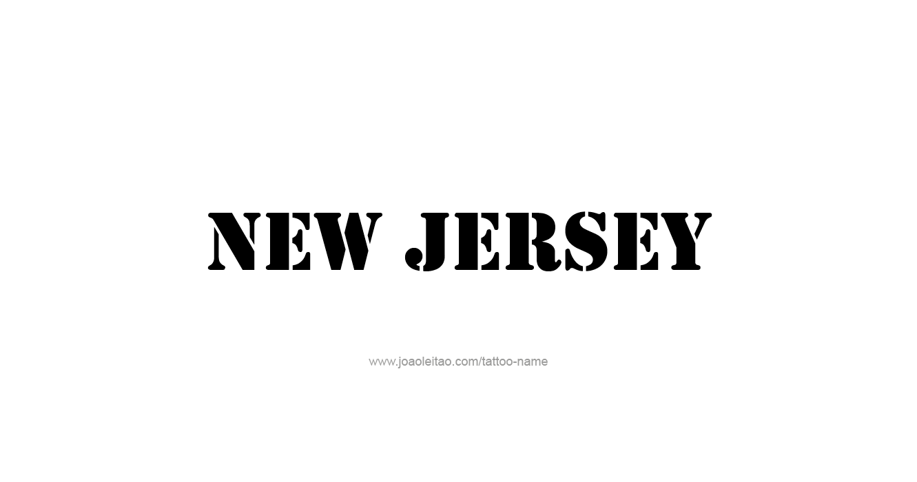 Tattoo Design USA State Name New Jersey