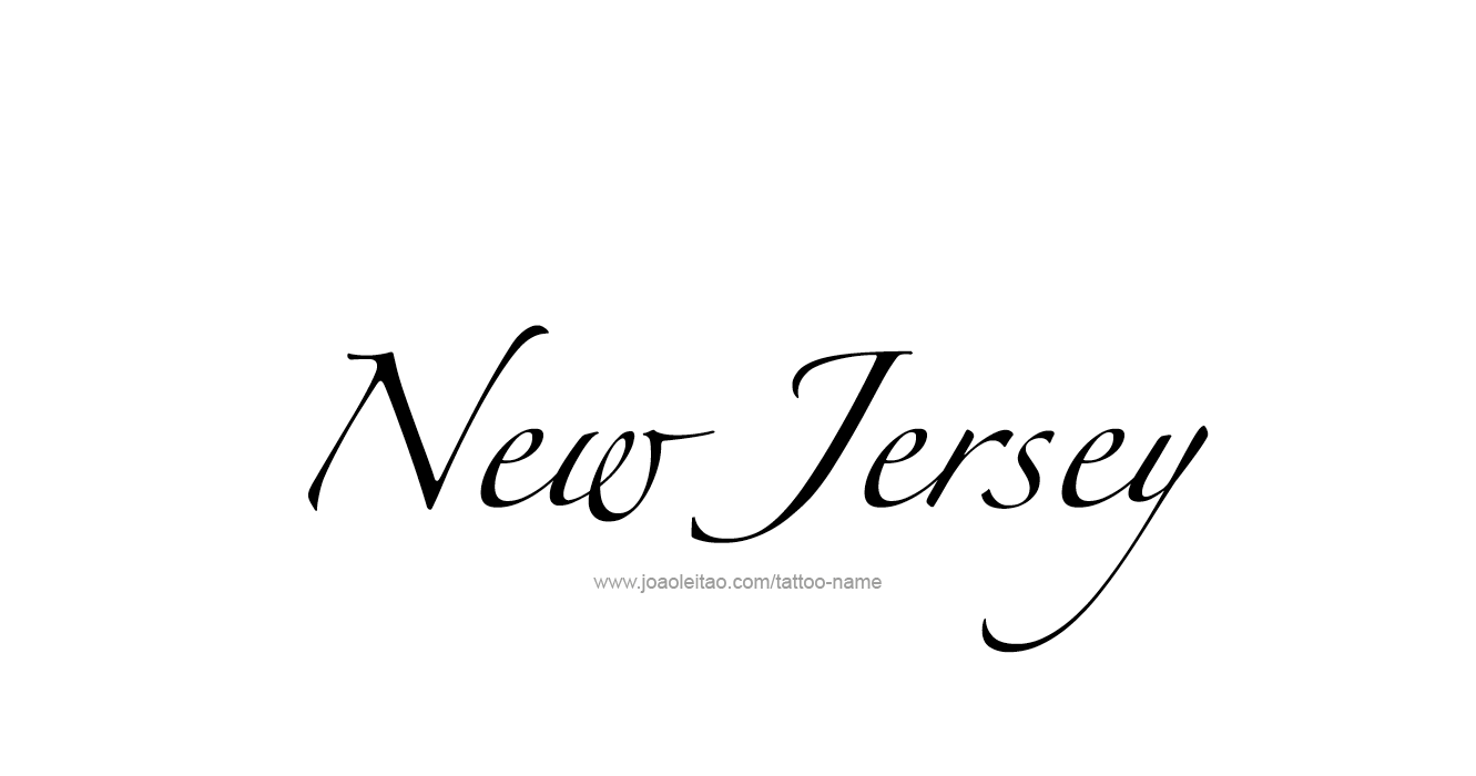 Tattoo Design USA State Name New Jersey