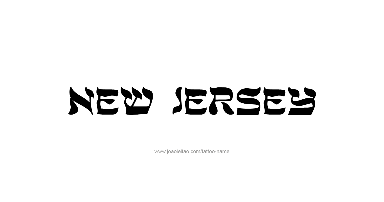 Tattoo Design USA State Name New Jersey