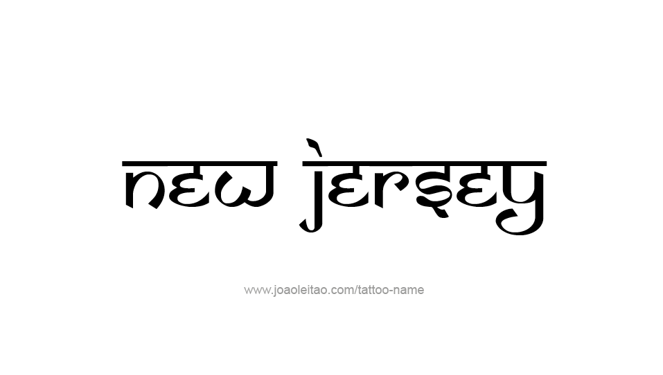 Tattoo Design USA State Name New Jersey