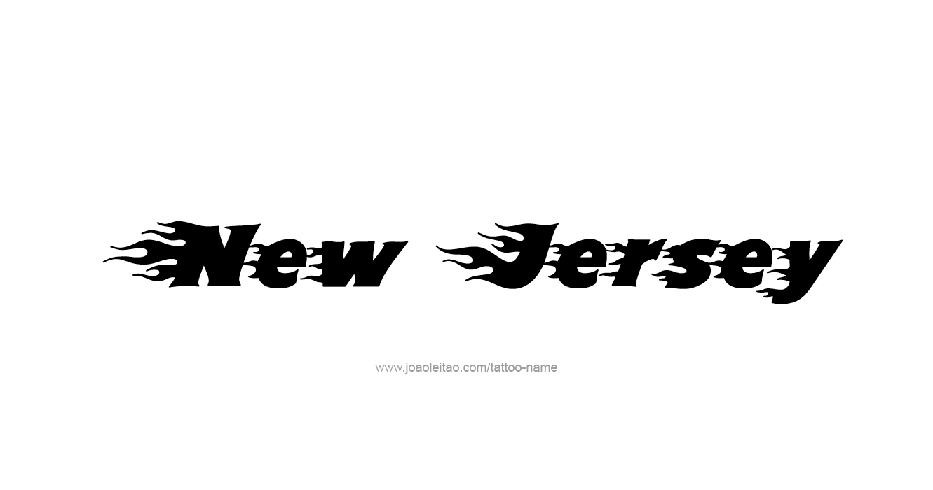 Tattoo Design USA State Name New Jersey