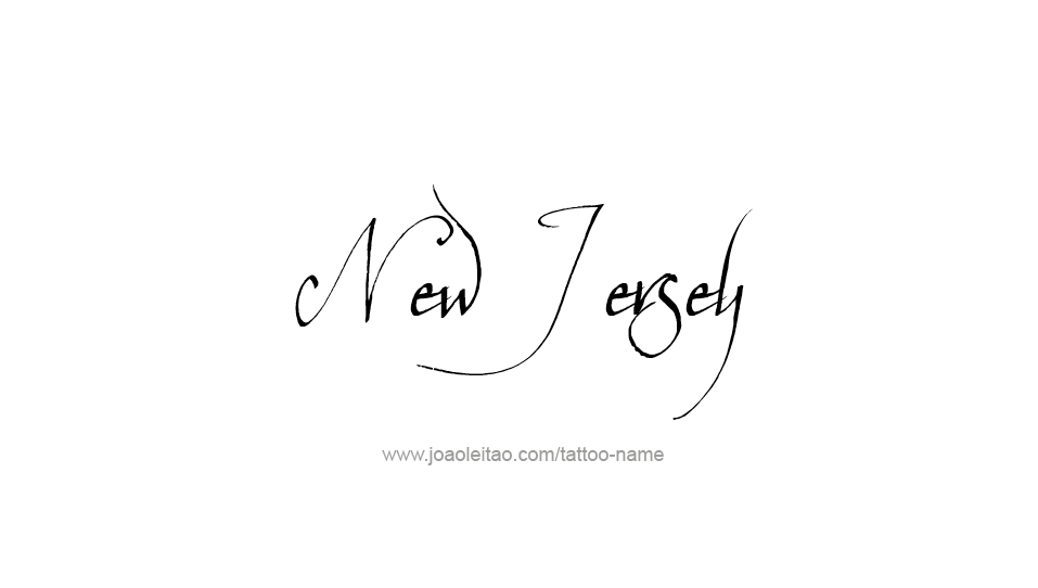 Tattoo Design USA State Name New Jersey