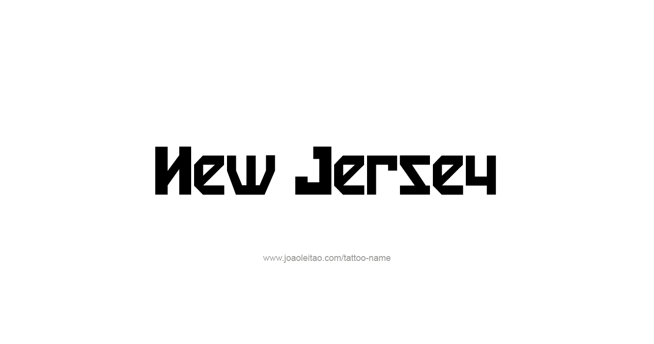 Tattoo Design USA State Name New Jersey