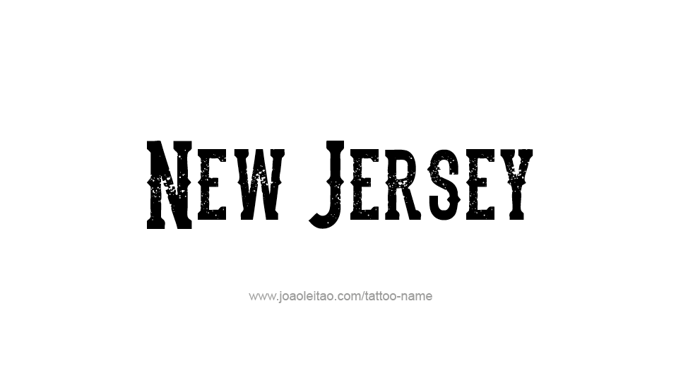 Tattoo Design USA State Name New Jersey