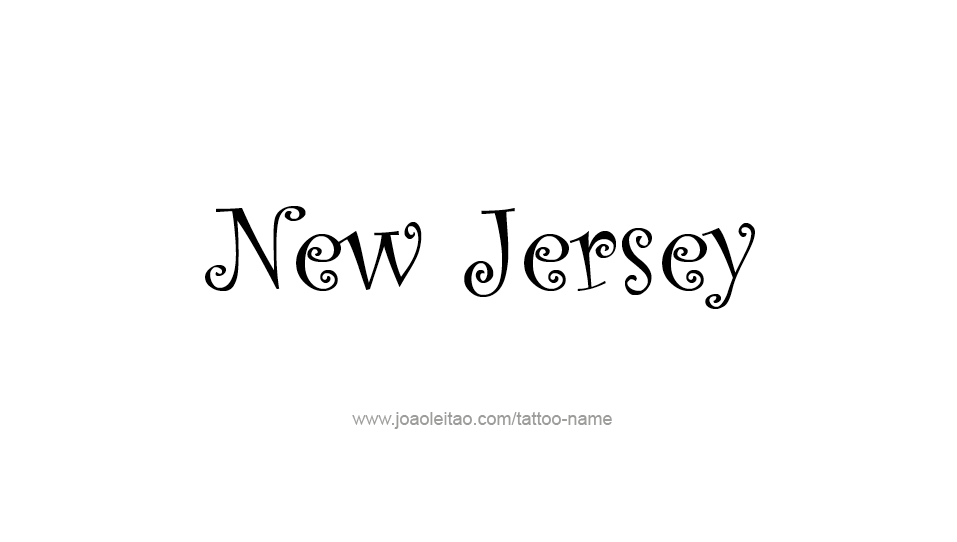 Tattoo Design USA State Name New Jersey