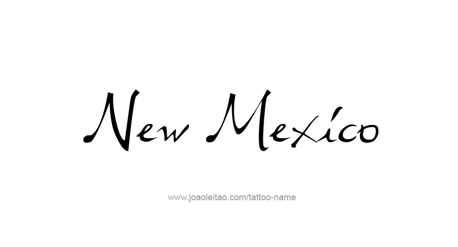 Tattoo Design USA State Name New Mexico