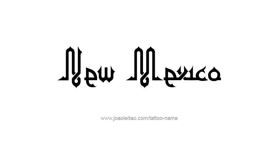 Tattoo Design USA State Name New Mexico