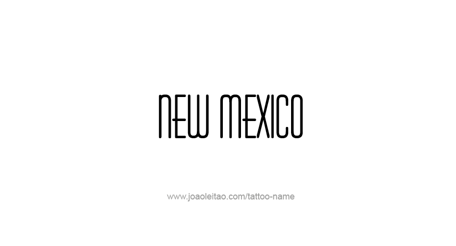 Tattoo Design USA State Name New Mexico