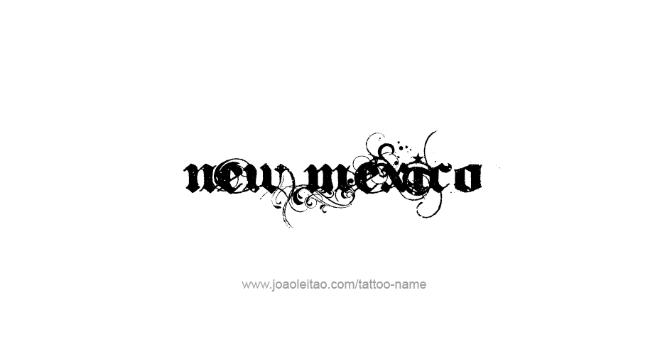 Tattoo Design USA State Name New Mexico