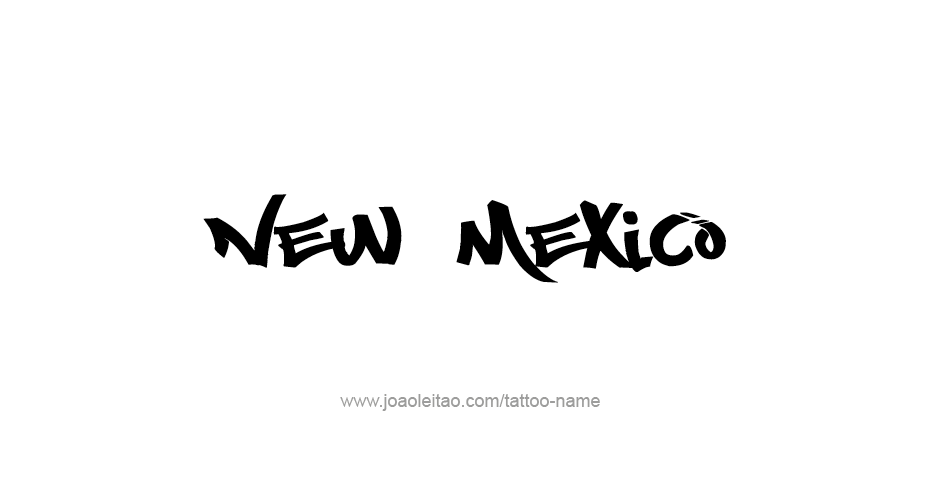 Tattoo Design USA State Name New Mexico