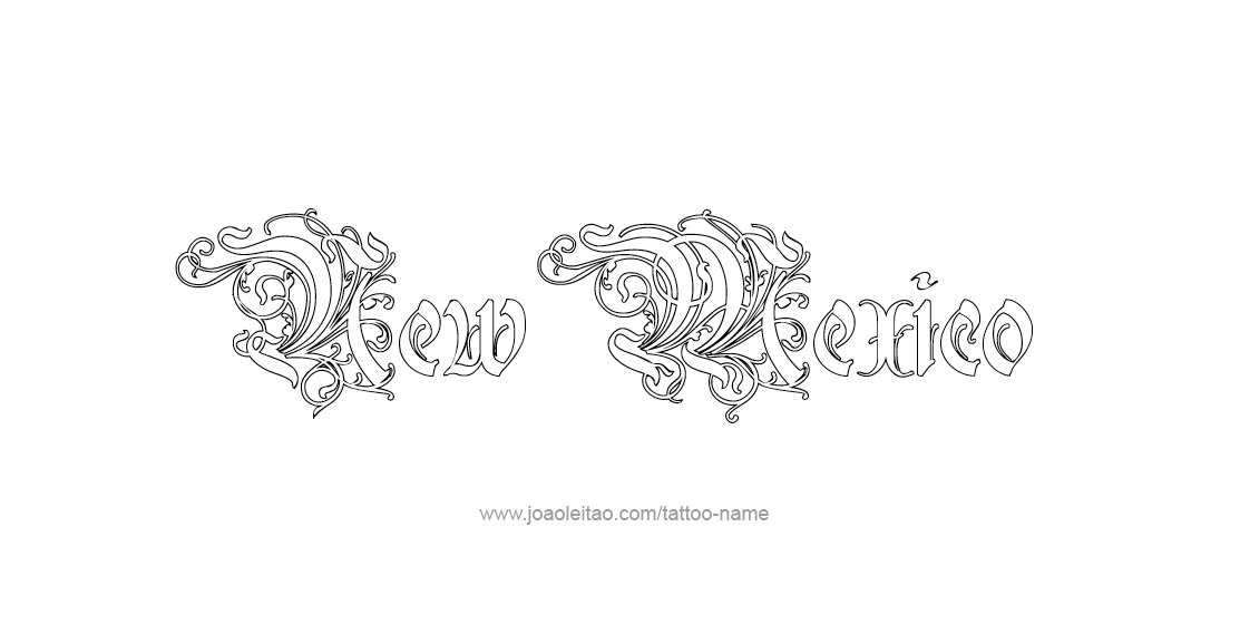 Tattoo Design USA State Name New Mexico