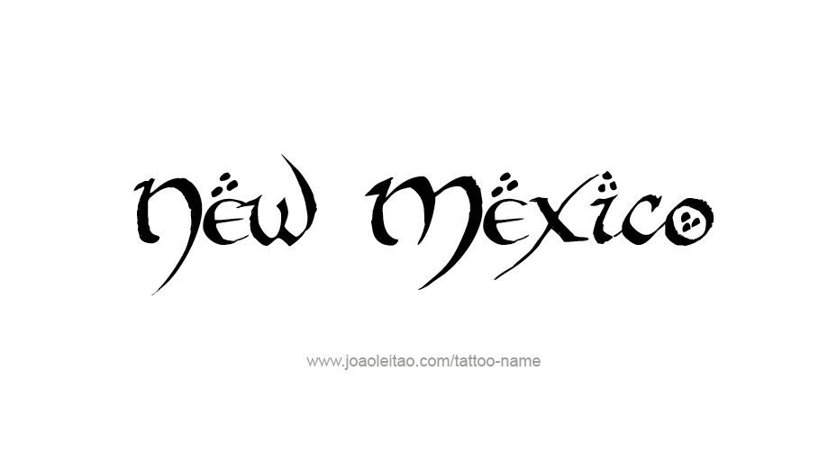 Tattoo Design USA State Name New Mexico