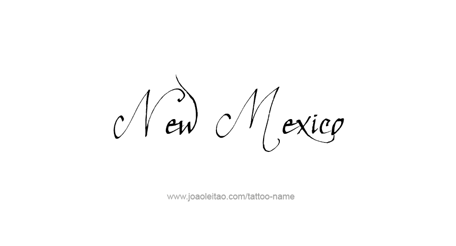 Tattoo Design USA State Name New Mexico