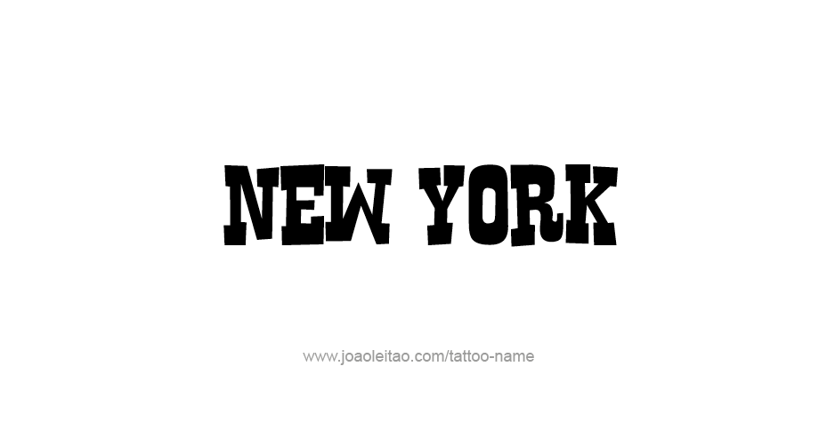 Tattoo Design USA State Name New York