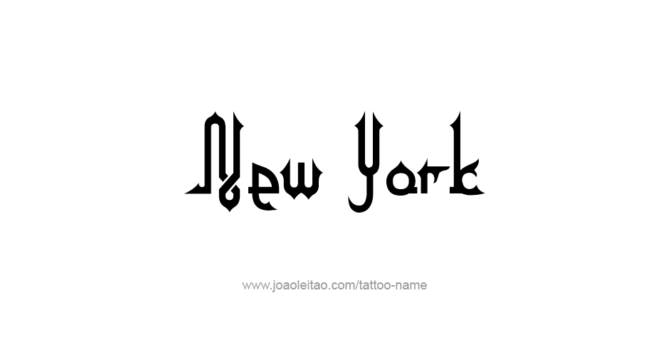 Tattoo Design USA State Name New York