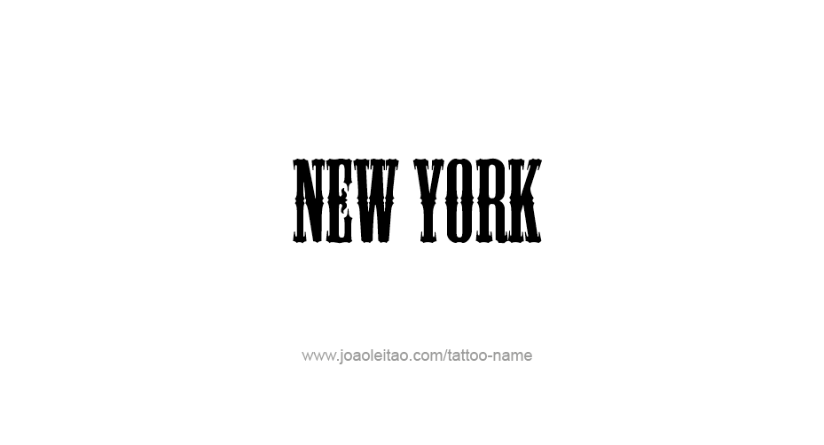 Tattoo Design USA State Name New York