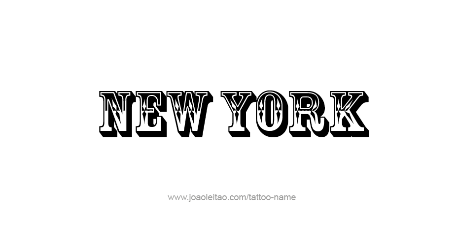 Tattoo Design USA State Name New York