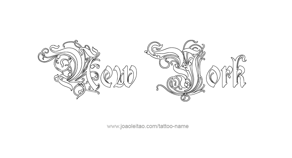 Tattoo Design USA State Name New York