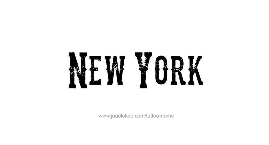 Tattoo Design USA State Name New York