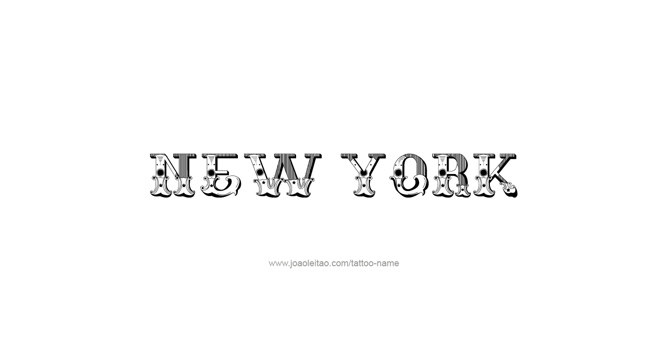 Tattoo Design USA State Name New York