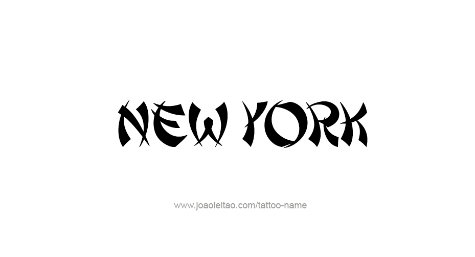 Tattoo Design USA State Name New York